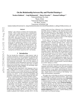 On the Relationship between Shy and Warded Datalog+/-