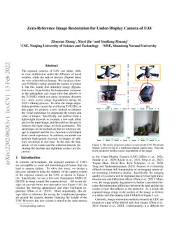 Zero-Reference Image Restoration for Under-Display Camera of UAV