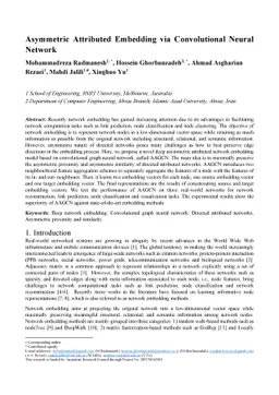 Learning Asymmetric Embedding for Attributed Networks via Convolutional
  Neural Network