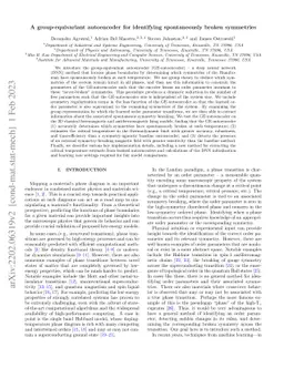 A Group-Equivariant Autoencoder for Identifying Spontaneously Broken
  Symmetries