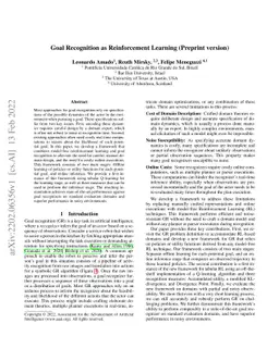 Goal Recognition as Reinforcement Learning