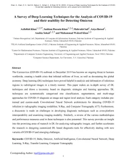 A Survey of Deep Learning Techniques for the Analysis of COVID-19 and
  their usability for Detecting Omicron