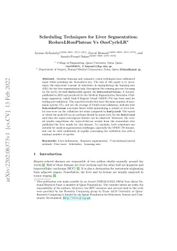 Scheduling Techniques for Liver Segmentation: ReduceLRonPlateau Vs
  OneCycleLR
