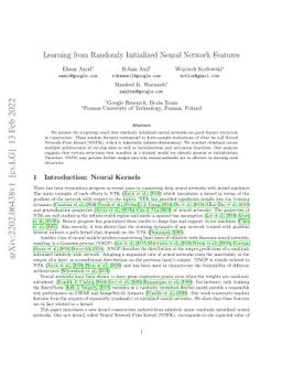 Learning from Randomly Initialized Neural Network Features