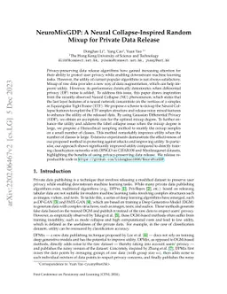 NeuroMixGDP: A Neural Collapse-Inspired Random Mixup for Private Data
  Release