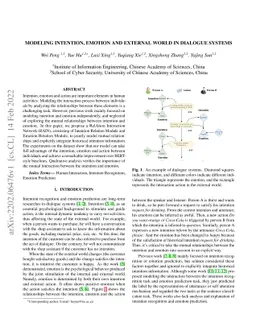 Modeling Intention, Emotion and External World in Dialogue Systems
