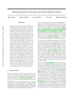 Finding Dynamics Preserving Adversarial Winning Tickets