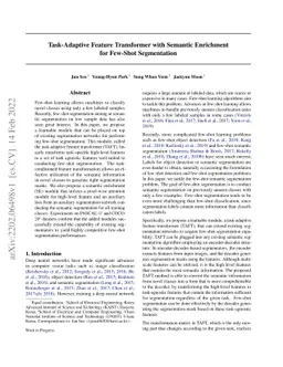 Task-Adaptive Feature Transformer with Semantic Enrichment for Few-Shot
  Segmentation