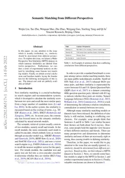 Semantic Matching from Different Perspectives
