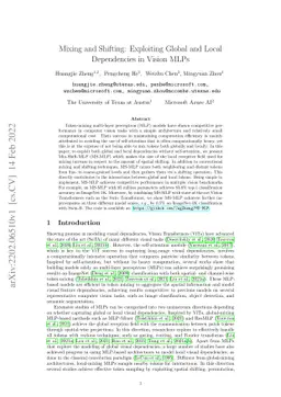 Mixing and Shifting: Exploiting Global and Local Dependencies in Vision
  MLPs
