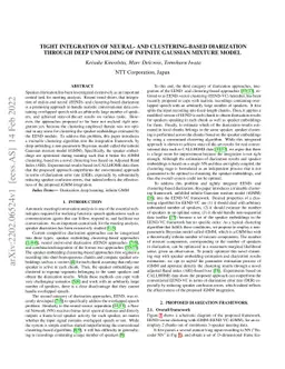 Tight integration of neural- and clustering-based diarization through
  deep unfolding of infinite Gaussian mixture model