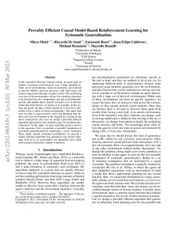 Provably Efficient Causal Model-Based Reinforcement Learning for
  Systematic Generalization