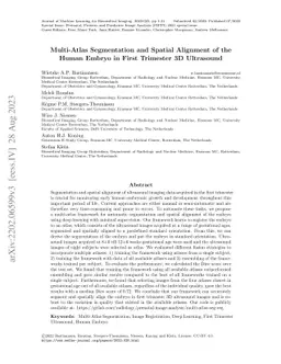 Multi-Atlas Segmentation and Spatial Alignment of the Human Embryo in
  First Trimester 3D Ultrasound
