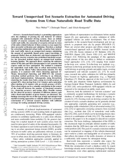 Toward Unsupervised Test Scenario Extraction for Automated Driving
  Systems from Urban Naturalistic Road Traffic Data