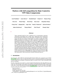MuZero with Self-competition for Rate Control in VP9 Video Compression