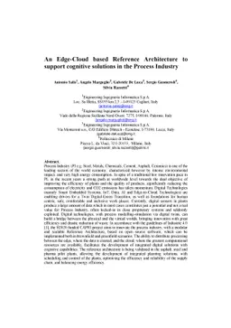 An Edge-Cloud based Reference Architecture to support cognitive
  solutions in the Process Industry