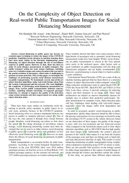 On the Complexity of Object Detection on Real-world Public
  Transportation Images for Social Distancing Measurement