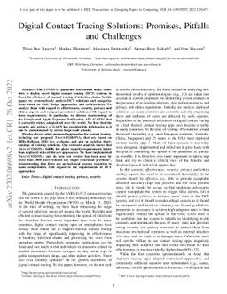 Digital Contact Tracing Solutions: Promises, Pitfalls and Challenges