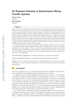 On Payment Channels in Asynchronous Money Transfer Systems