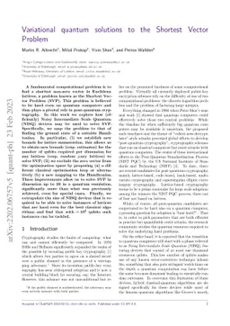 Variational quantum solutions to the Shortest Vector Problem