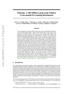 Wukong: A 100 Million Large-scale Chinese Cross-modal Pre-training
  Benchmark