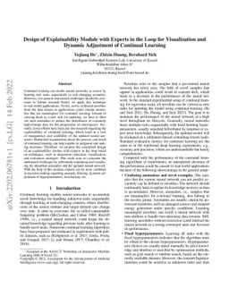 Design of Explainability Module with Experts in the Loop for
  Visualization and Dynamic Adjustment of Continual Learning