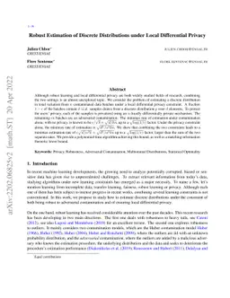 Robust Estimation of Discrete Distributions under Local Differential
  Privacy