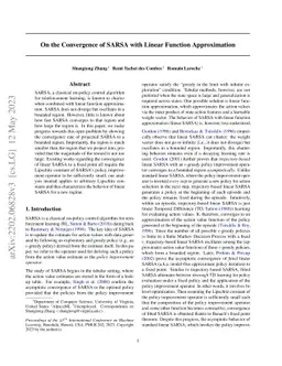 On the Convergence of SARSA with Linear Function Approximation