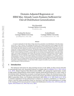 Domain-Adjusted Regression or: ERM May Already Learn Features Sufficient
  for Out-of-Distribution Generalization