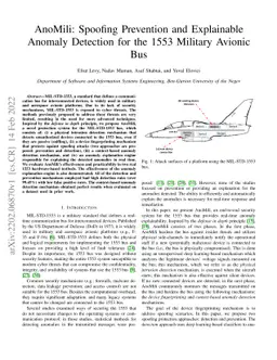 AnoMili: Spoofing Prevention and Explainable Anomaly Detection for the
  1553 Military Avionic Bus