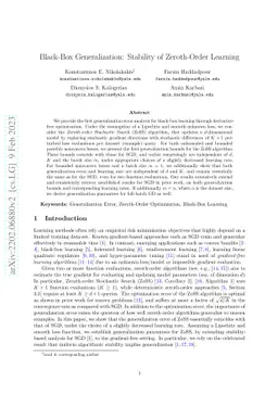 Black-Box Generalization: Stability of Zeroth-Order Learning