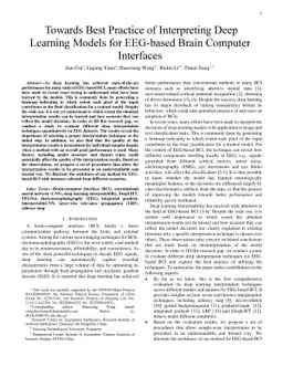 Towards Best Practice of Interpreting Deep Learning Models for EEG-based
  Brain Computer Interfaces