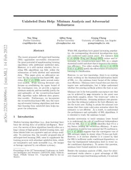Unlabeled Data Help: Minimax Analysis and Adversarial Robustness