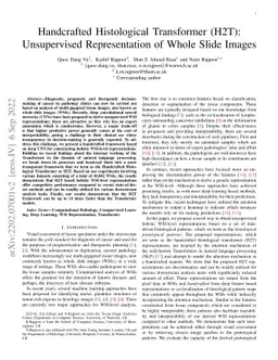 Handcrafted Histological Transformer (H2T): Unsupervised Representation
  of Whole Slide Images