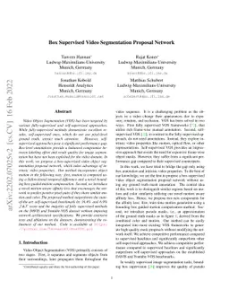 Box Supervised Video Segmentation Proposal Network