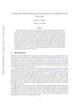 Testing the Tools of Systems Neuroscience on Artificial Neural Networks