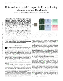 Universal Adversarial Examples in Remote Sensing: Methodology and
  Benchmark