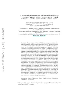 Automatic Generation of Individual Fuzzy Cognitive Maps from
  Longitudinal Data