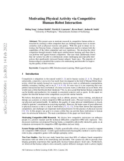 Motivating Physical Activity via Competitive Human-Robot Interaction