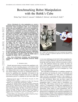 Benchmarking Robot Manipulation with the Rubik's Cube