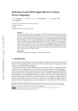 Matching Tweets With Applicable Fact-Checks Across Languages