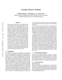 Learning to Discover Medicines