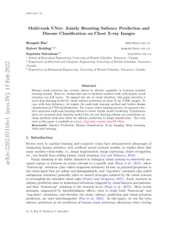 Multi-task UNet: Jointly Boosting Saliency Prediction and Disease
  Classification on Chest X-ray Images