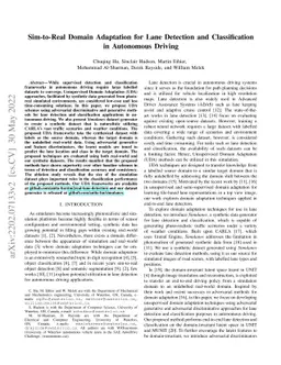 Sim-to-Real Domain Adaptation for Lane Detection and Classification in
  Autonomous Driving