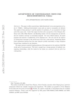 Asymptotics of Cointegration Tests for High-Dimensional VAR($k$)