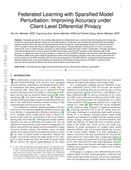 Federated Learning with Sparsified Model Perturbation: Improving
  Accuracy under Client-Level Differential Privacy