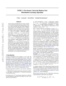 TURF: A Two-factor, Universal, Robust, Fast Distribution Learning
  Algorithm