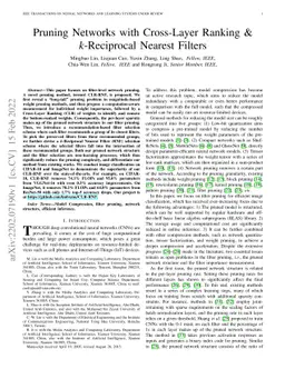 Pruning Networks with Cross-Layer Ranking & k-Reciprocal Nearest Filters