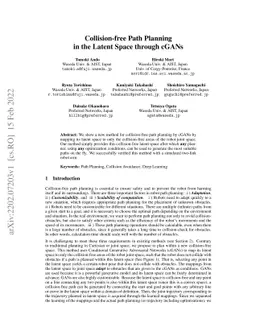 Collision-free Path Planning in the Latent Space through cGANs