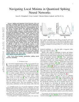 Navigating Local Minima in Quantized Spiking Neural Networks